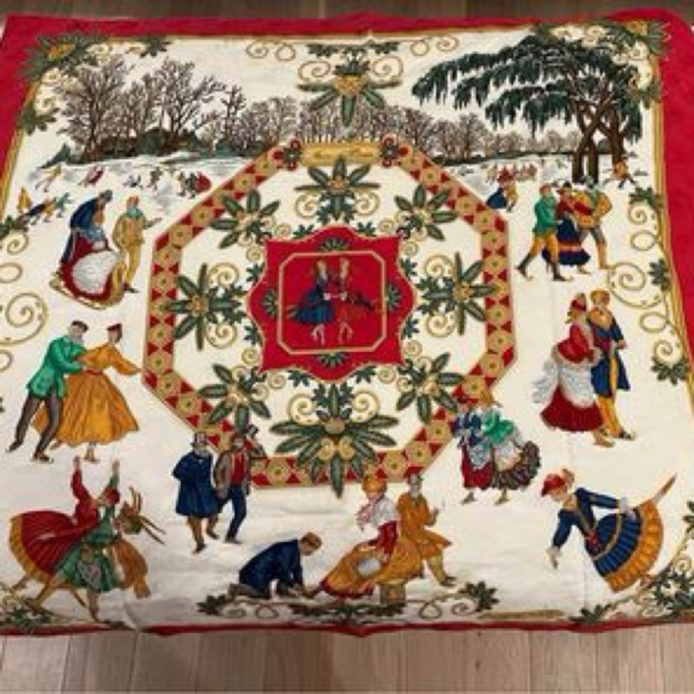 Vintage Hermès “Joies d’Hiver” Silk Scarf, from Paris